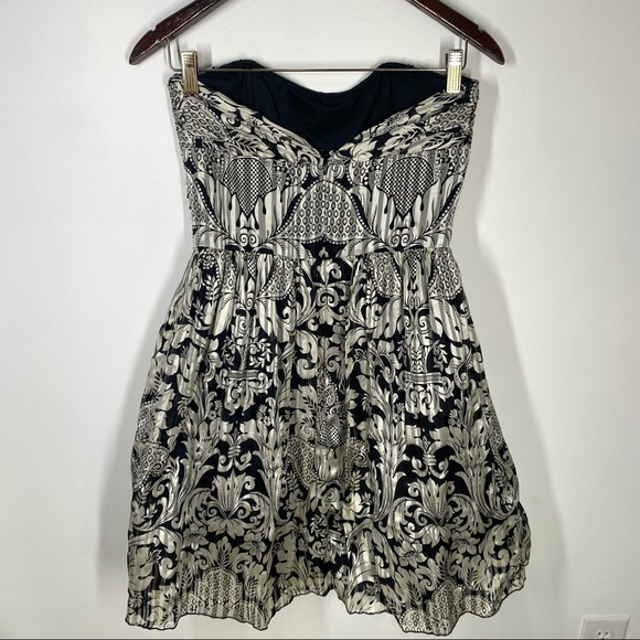 New Anna Sui Strapless Silk Dress 8 - Picture 9 of 11